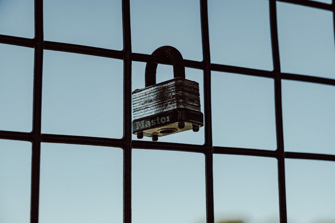 A close-up of a padlock - the strongest protection in 2026 is still unique passwords, everywhere.